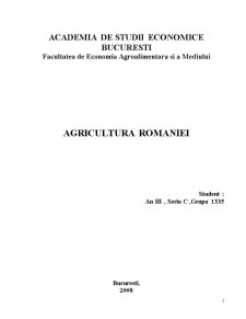Prezentare Generală a Agriculturii și Dezvoltării Rurale din România - Pagina 1