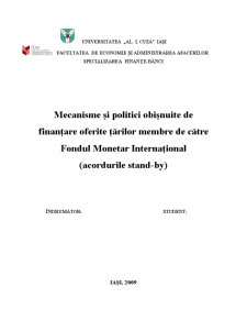 Mecanisme și Politici Obișnuite de Finanțare Oferite Țărilor Membre de Către Fondul Monetar Internațional - Pagina 1