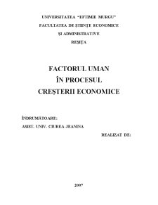 Factorul uman în creșterea economică - Pagina 1