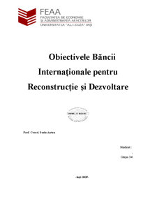 Obiectivele Băncii Internaționale pentru Reconstrucție și Dezvoltare - Pagina 1