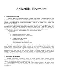 Aplicațiile electrolizei - Pagina 1
