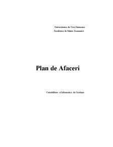 Plan de afaceri - contabilitate și informatică de gestiune - Pagina 1