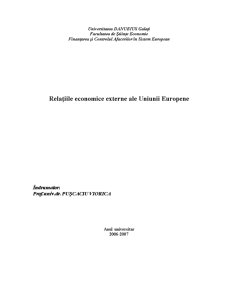 Relațiile Economice Externe ale Uniunii Europene - Pagina 1