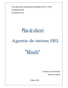 Plan de afaceri - agenție de turism Miracle SRL - Pagina 1