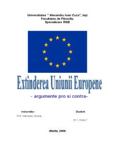 Extinderea Uniunii Europene - argumente pro și contra - Pagina 1