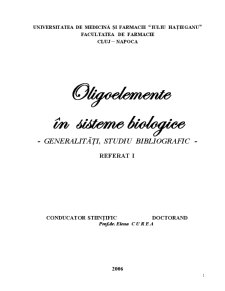 Oligoelemente în Sisteme Biologice - Pagina 1