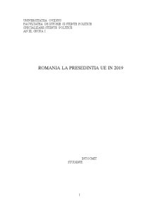 România la președinția UE în 2019 - Pagina 1