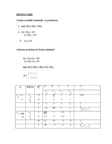 Rezolvarea unei probleme de programare lineară - Pagina 3