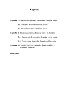 Structura sistemului financiar public și implicațiile sale în economie - cazul României - Pagina 1