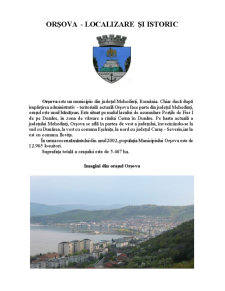 Orșova - Localizare și Istoric - Pagina 1