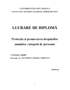 Protecția și Promovarea Drepturilor Anumitor Categorii de Persoane - Pagina 2