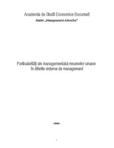 Particularități ale managementului resurselor umane în diferite sisteme de management - Pagina 1