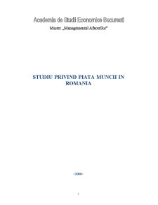 Studiu Privind Piata Muncii in Romania - Pagina 1