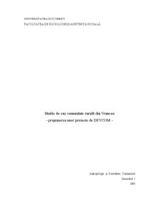Studiu de caz - comunitate rurală din Vrancea - propunerea unor proiecte de Devcom - Pagina 1