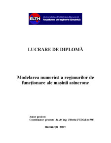 Modelarea Numerică a Regimurilor de Funcționare ale Mașinii Asincrone - Pagina 1