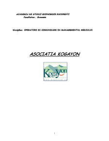 Asociatia Kogayon - ONG de Mediu - Pagina 1