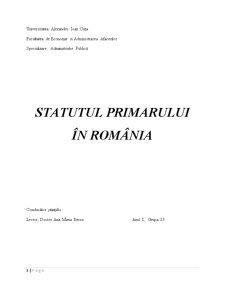 Statutul Primarului în România - Pagina 1