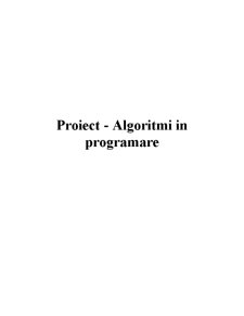 Proiect Algoritmi în Programare - Pagina 1