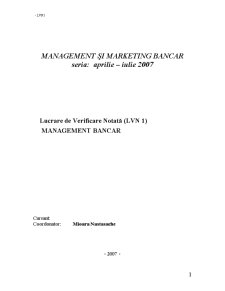 Lucrare de verificare notată 1 - management bancar - Pagina 1