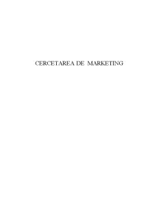 Cercetare de Marketing - Pagina 1