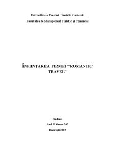 Infiintarea Agentiei Romantic Travel - Pagina 1