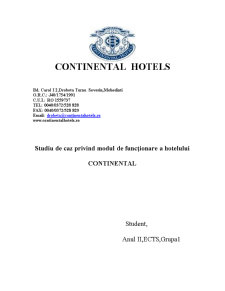 Studiu de Caz privind Modul de Funcționare a Hotelului Continental - Pagina 1