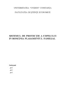 Sistemul de Protecție a Copilului în România Plasamentul Familial - Pagina 1