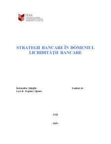 Strategii Bancare în Domeniul Lichidității Bancare - Pagina 1