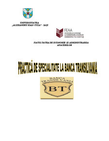 Proiect Practica de Specialitate - Banca Transilvania - Pagina 1