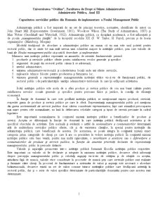 Capacitatea Serviciilor Publice din România de Implementare a Noului Management Public - Pagina 1