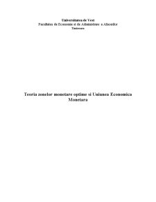 Teoria Zonelor Monetare Optime si Uniunea Economica Monetara - Pagina 1