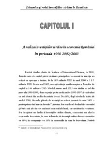 Analiza Investițiilor Străine în Economia României în Perioada 1990-2002 - Pagina 1