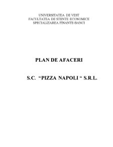 Plan de Afaceri - SC Pizza Napoli SRL - Pagina 1