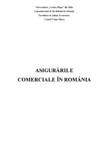 Asigurările Comerciale în România - Pagina 1