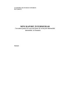Mini raport intermediar - cercetarea pieței de rezervări bilete de avion prin intermediul internetului în România - Pagina 1