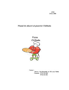 Planul de Afaceri al Pizzeriei Chilliada - Pagina 1