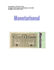 Monetarismul - Pagina 1