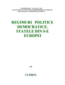 Regimuri politice democratice - statele din S-E Europei - Pagina 1