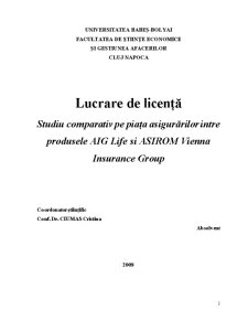 Studiu Comparativ pe Piața Asigurărilor intre Produsele AIG Life și Asirom Vienna Insurance Group - Pagina 2