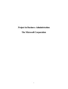 Project în Business Administration - The Microsoft Corporation - Pagina 1