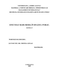 Efectele mass media în spațiul public - Pagina 1