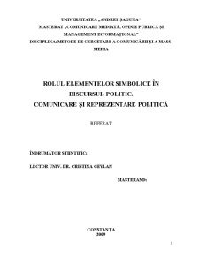 Rolul Elementelor Simbolice în Discursul Politic - Pagina 1