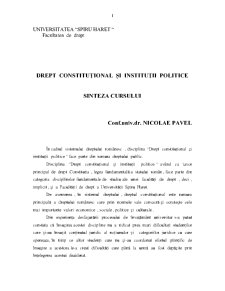 Drept constituțional și instituții politice - sinteză - Pagina 1
