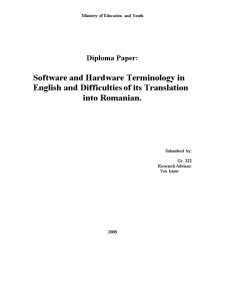 Software and Hardware Terminology în English and Difficulties of its Translation - Pagina 1