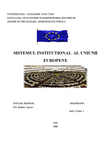Sistemul instituțional al Uniunii Europene - Pagina 1