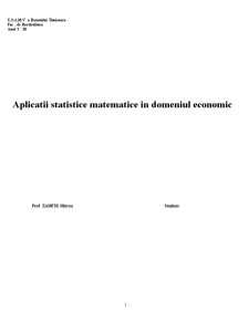 Aplicații statistice matematice în domeniul economic - Pagina 1