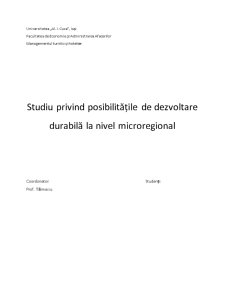 Studiu privind Posibilitățile de Dezvoltare Durabilă la Nivel Microregional - Pagina 1