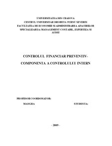 Controlul financiar preventiv - componentă a controlului intern - Pagina 1