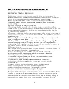 Analiza Politicii de Produs a Firmei Parmalat în România - Pagina 2
