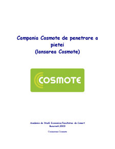 Campanie de pătrundere pe piață - Cosmote - Pagina 1